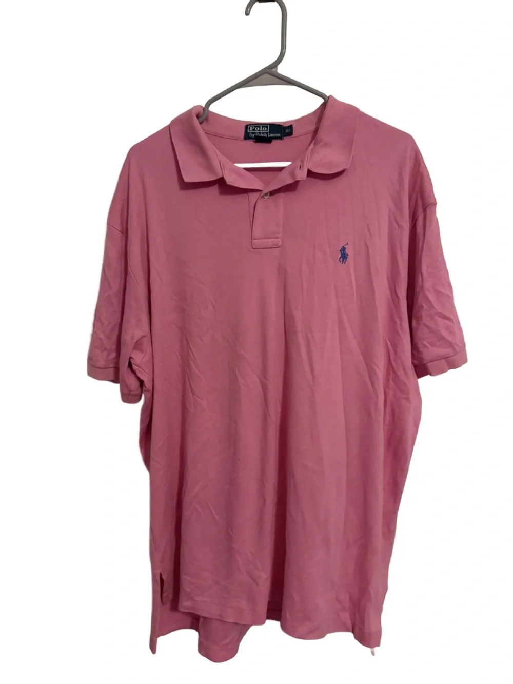 Ralph Lauren Men's Rose Pink Polo with Navy Pony